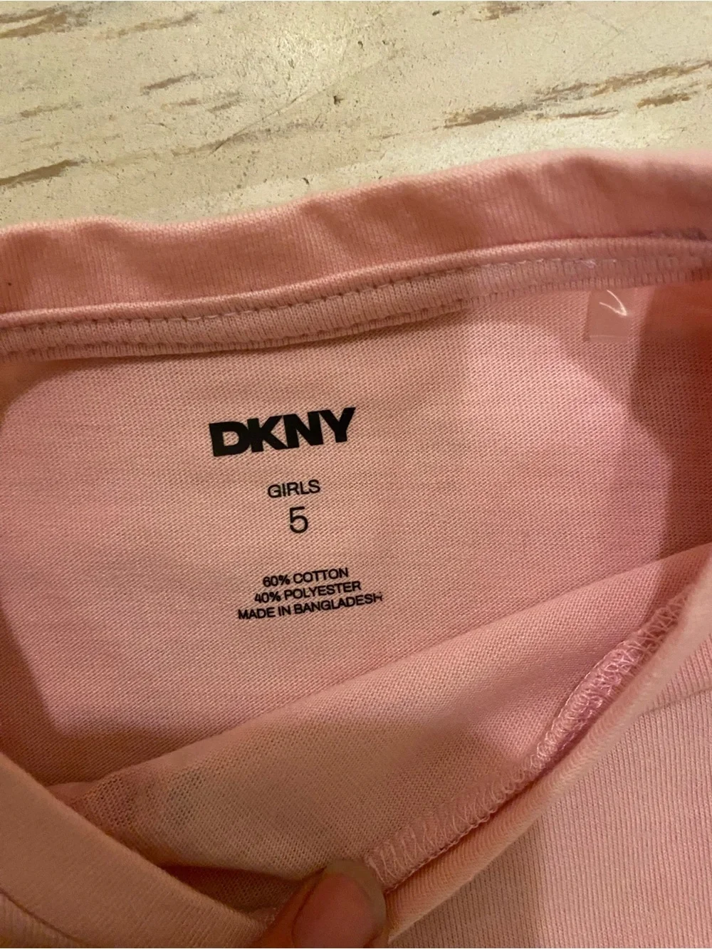 DKNY Pink Long-Sleeve Tee with Leopard Butterfly Print and leather skirt